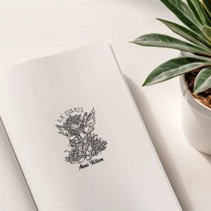 Vintages Bibliothekbuch Gummistempel