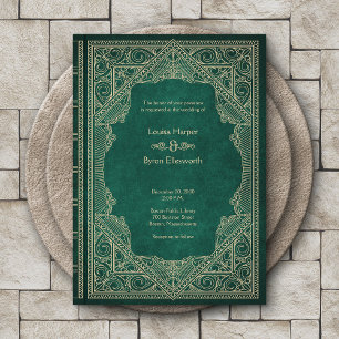 Vintages Bibliotheksbuch Einladung