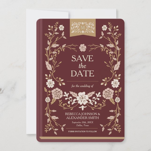 Vintages Bibliotheksbuch Save the Date (Vorderseite)