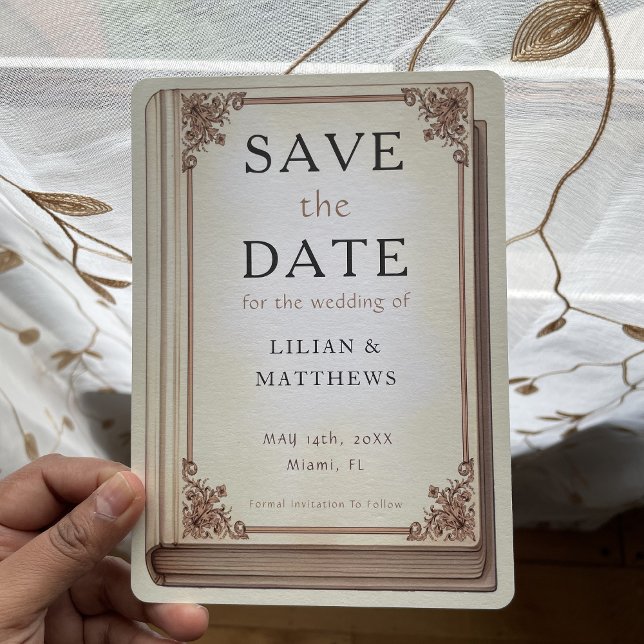 Vintages Bibliotheksbuch Save The Date (Von Creator hochgeladen)