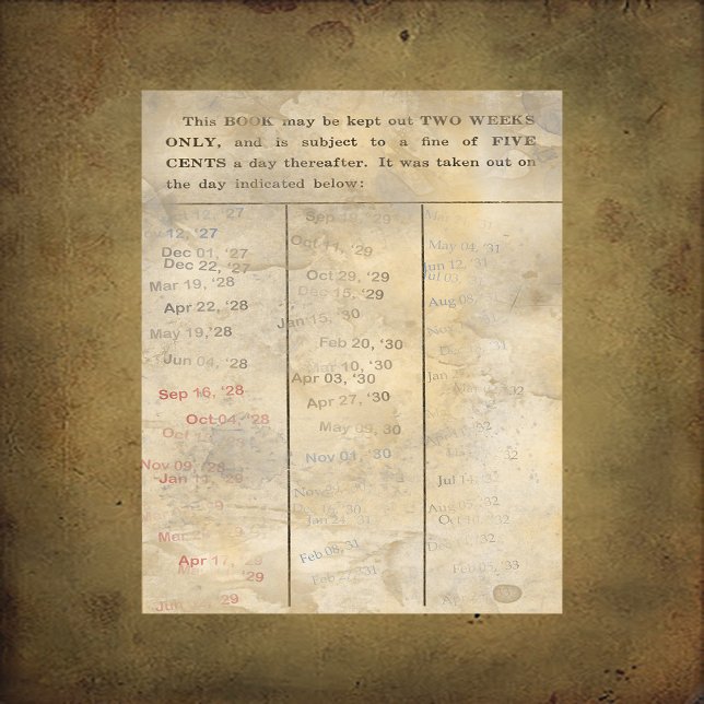 Vintages Bibliothekskartenhandbuch (Von Creator hochgeladen)