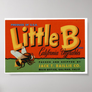 Vintages Bienengemüse Kratzen Poster