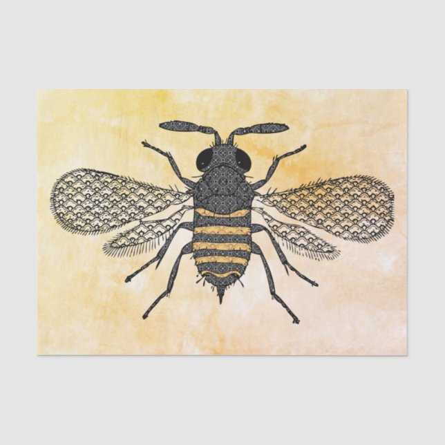 Vintages Bienenrückstand Seidenpapier (Vorderseite)