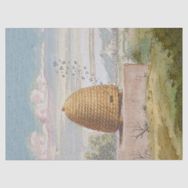 Vintages Bienenstockhaus Seidenpapier (Vorderseite)