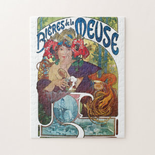 Vintages Bier Jugendstil Alphonse Mucha