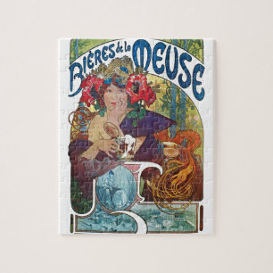 Vintages Bier Jugendstil Alphonse Mucha