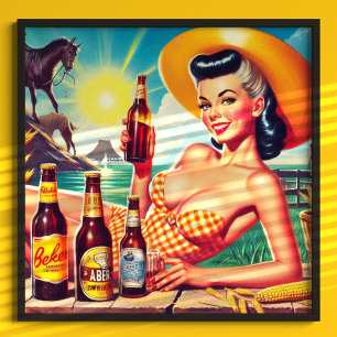 Vintages Bier Summer Girl Poster