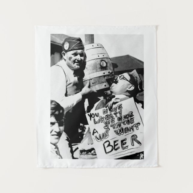 Vintages Bier-Verbot, Wir Wollte Bier-Verbot Wandteppich (Vorderseite)