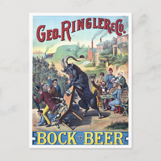 Vintages Bierposter Postkarte (Vorderseite)