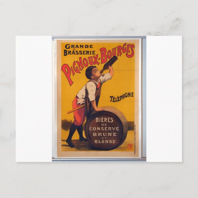 Vintages Bierwerbung Poster Grande Brasserie Postkarte (Vorderseite)