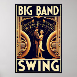 Vintages Big Band Swing-Poster Poster
