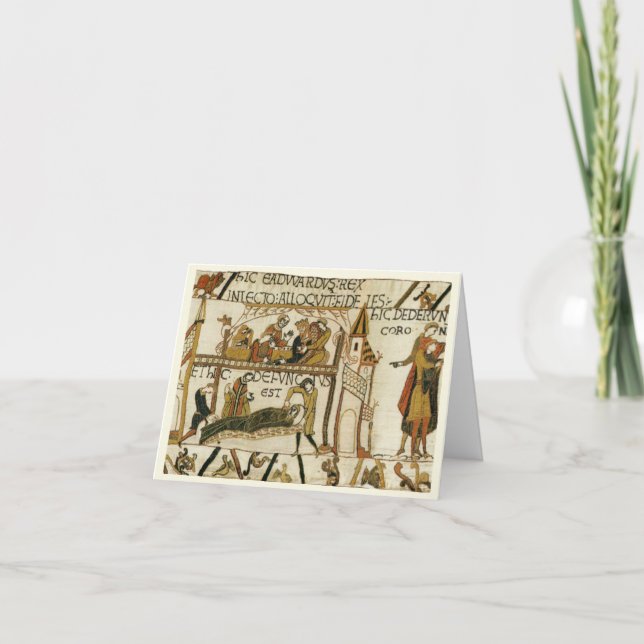 Vintages Bild der Replik, Bayeaux Tapisserie Karte (Vorderseite)