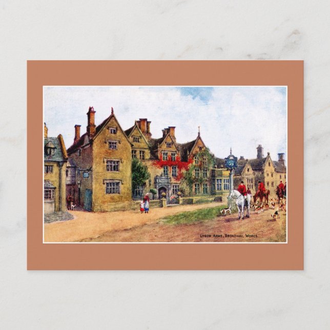 Vintages Bild Lygon Arms Broadway Art Postkarte (Vorderseite)