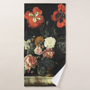 Vintages Bild Stillleben mit Blume Badhandtuch Set