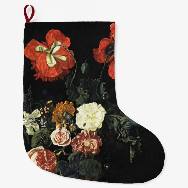 Vintages Bild Stillleben mit Blume Großer Weihnachtsstrumpf (Vorderseite)