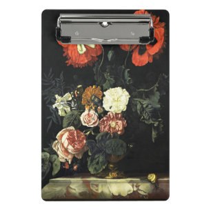 Vintages Bild Stillleben mit Blume Mini Klemmbrett