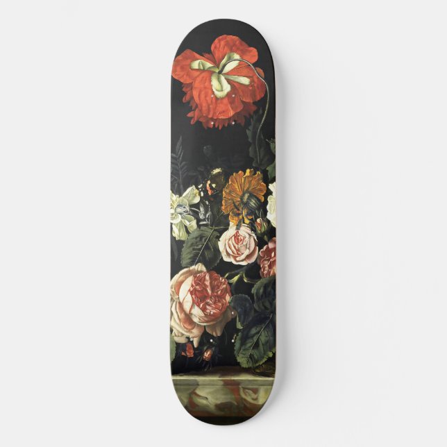 Vintages Bild Stillleben mit Blume Skateboard (Vorderseite)