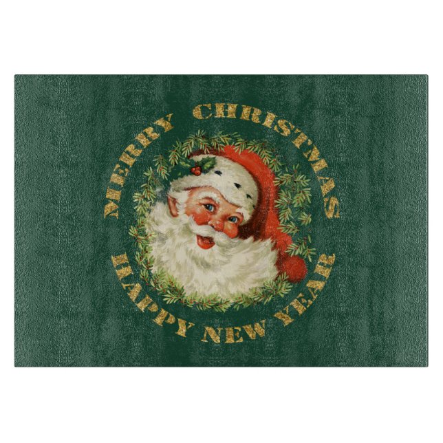Vintages Bild Weihnachtsmanns Schneidebrett (Vorderseite)