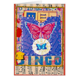 Vintages Bingo geänderte Kunst-Collagen-Karte