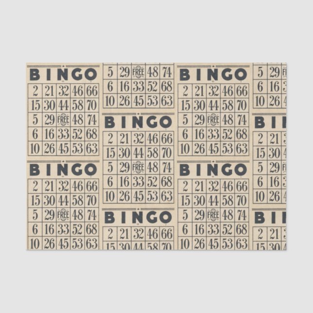 Vintages Bingokartenpapier Seidenpapier (Vorderseite)