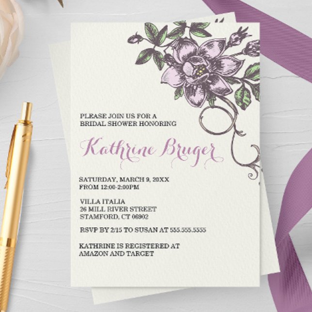 Vintages biotanisches Brautparty Einladung (Von Creator hochgeladen)