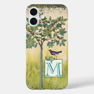 Vintages Bird Cherry Tree Monogram iPhone title_seo2