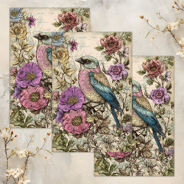 VINTAGES BIRD DECOUPAY SEIDENPAPIER