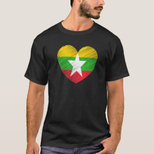 Vintages birmanisches Flaggenregime unterstützt Bi T-Shirt