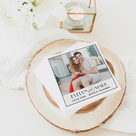 Vintages Black Art Deco Wedding Monogram Foto Serviette