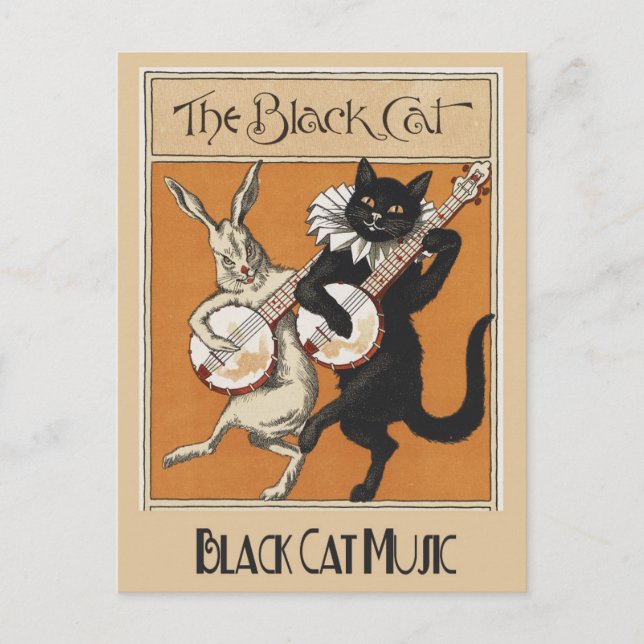 Vintages Black Cat-Werbeplakat Postkarte (Vorderseite)