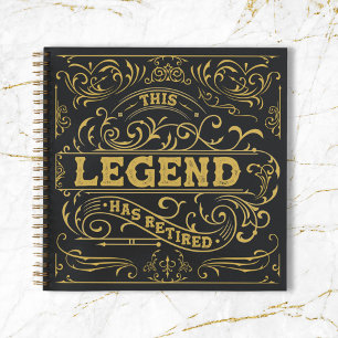 Vintages Black Gold Legende Gästebuch Notizbuch