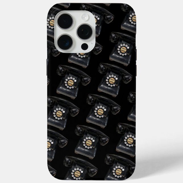Vintages Black Rotary Phone Case-Mate iPhone Hülle (Rückseite)