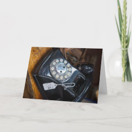 Vintages Black Rotary Wähltelefon Karte