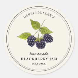 Vintages BlackBerry-Jam-Jar-Canning-Label Runder Aufkleber