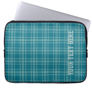 Vintages Blau/Grün/Kariert Laptopschutzhülle