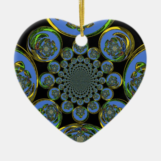 Vintages Blau Keramikornament (Vorne)