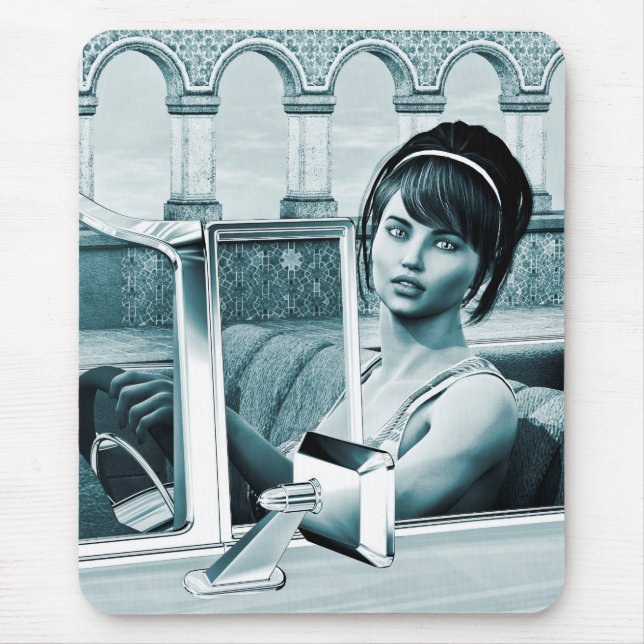 Vintages Blau Mousepad (Vorne)