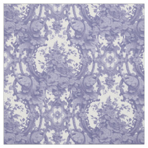 Vintages Blau und Weiß Barock Rokoko Rose Muster Stoff
