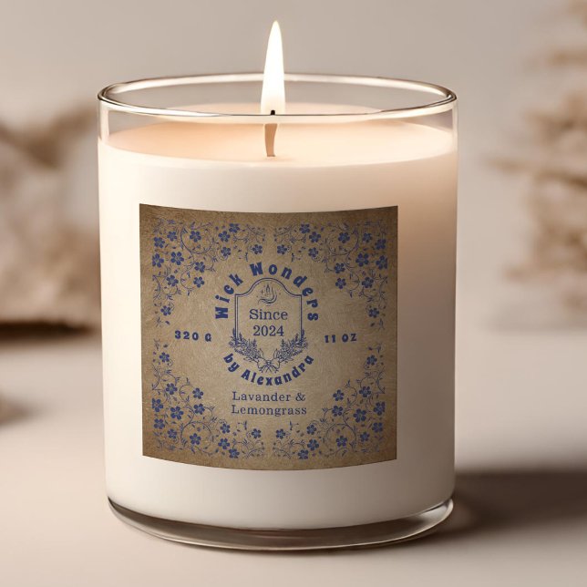 Vintages blaues Apothekenzeichen Quadratischer Aufkleber (Von Creator hochgeladen)