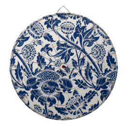 Vintages Blaues Blume-Muster Dartscheibe