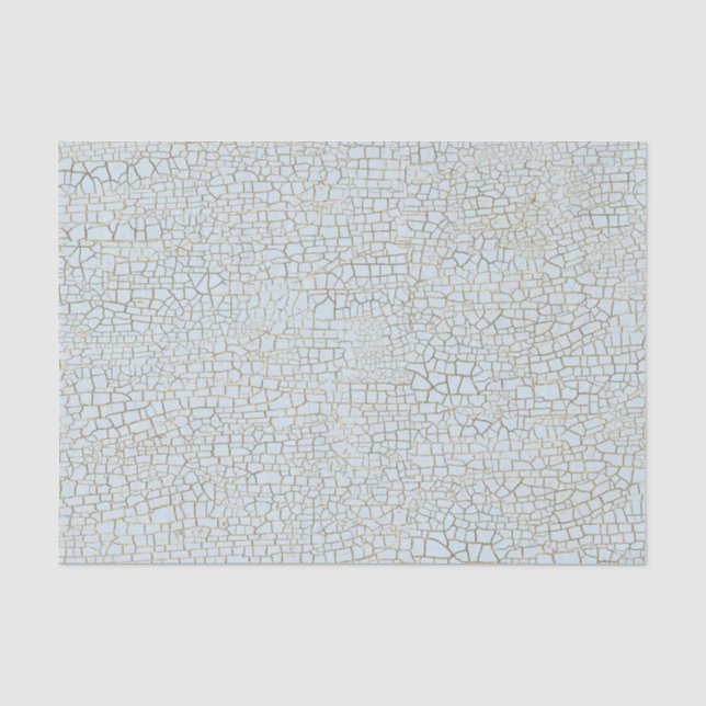 Vintages blaues Crackle-Textur Seidenpapier (Vorderseite)
