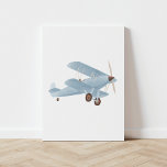 Vintages blaues Farbbiplane Künstlicher Leinwanddruck<br><div class="desc">Dieses Vintage Aquarellbild ist eine wunderschöne Art,  Ihr Kinderzimmer,  Kinderzimmer oder jeglichen Raum zu dekorieren,  der sich mit dem Thema Reisen befasst.</div>