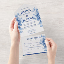 Vintages blaues Flora Chinoiserie Inspiriert Hochz