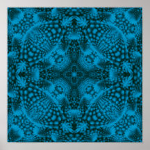 Vintages blaues Fraktal Kaleidoskop