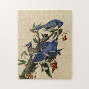 Vintages blaues Jay-Puzzlespiel