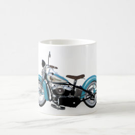 Vintages Blaues Motorrad Kaffeetasse