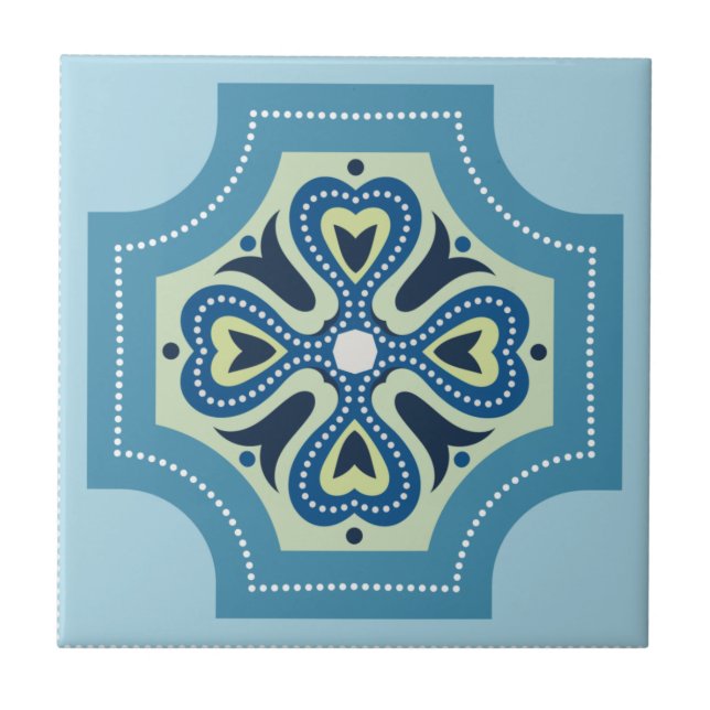 Vintages blaues Portugiesisches Azulejo Tiles Fliese (Vorderseite)