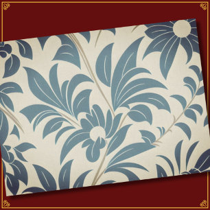 Vintages blaues Retro Mitte Jahrhundert fett flora Seidenpapier