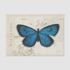 Vintages blaues Schmetterlingspapier Seidenpapier