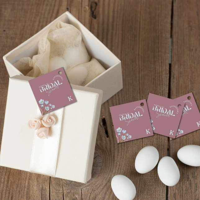 Vintages blaues Wasserfarben-Brautparty Geschenkanhänger (Von Creator hochgeladen)